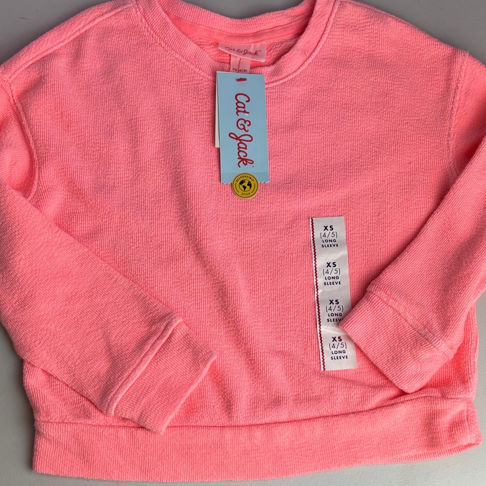 Cat & Jack Vibrant Neon Peach Kids Hoodie